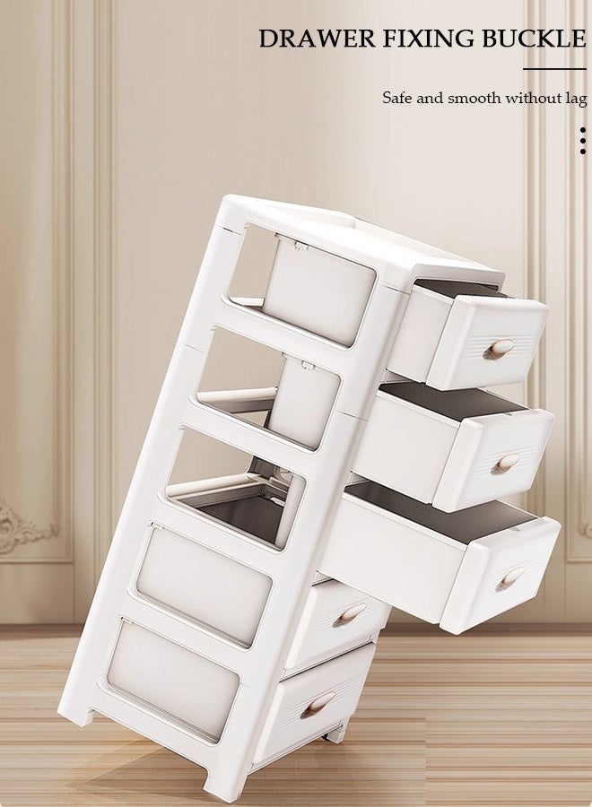 DUNISO 3 Layers Drawer Storage Cabinet Drawer Plastic Containers Box with Wheels 35CM Wide Slit Cabinet Drawer Unit Multipurpose Drawer Storage Organizer for Kitchen Bedroom Bathroom and Living Room - Image 4